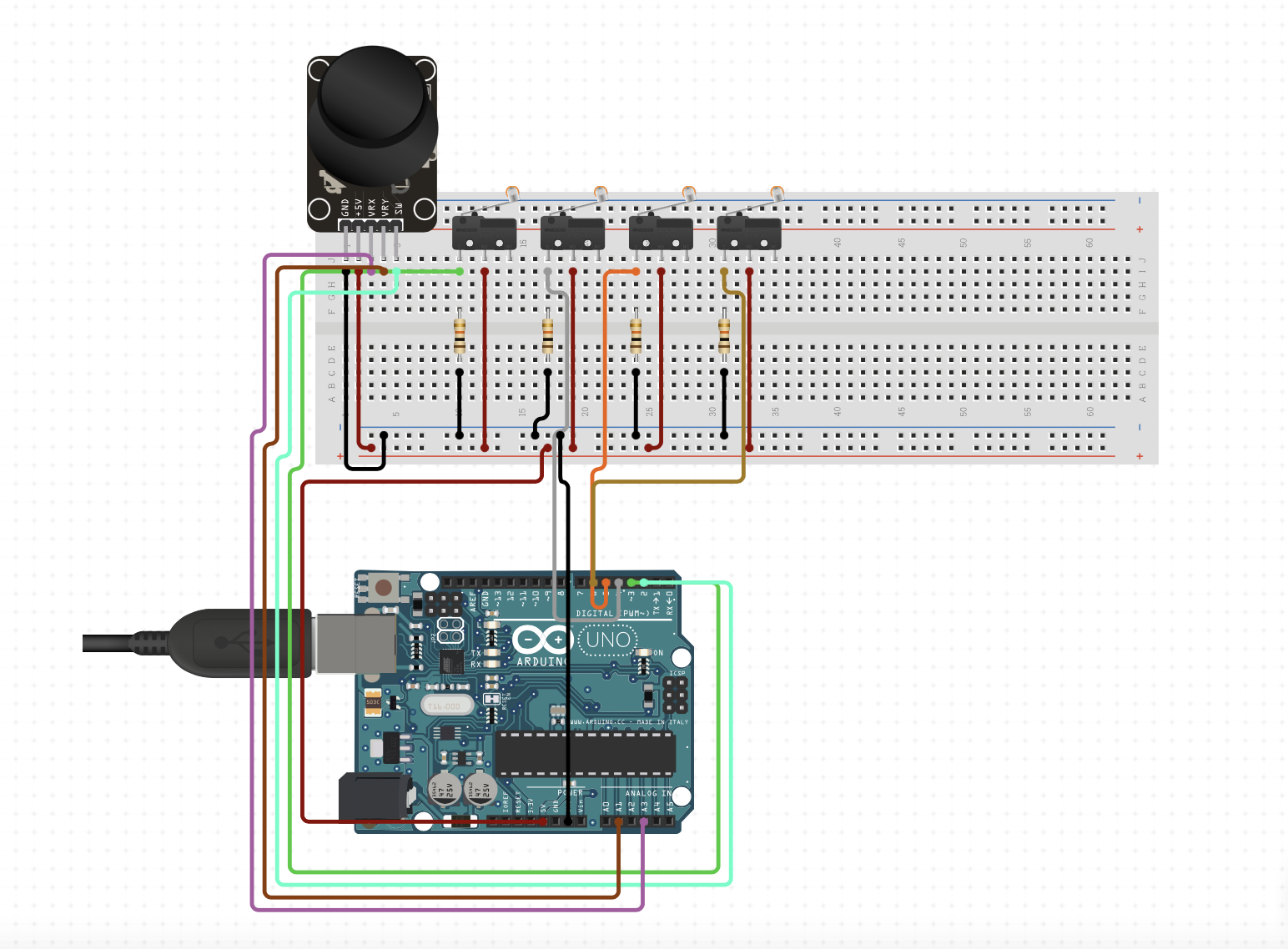 Wiring scheme of the joystick